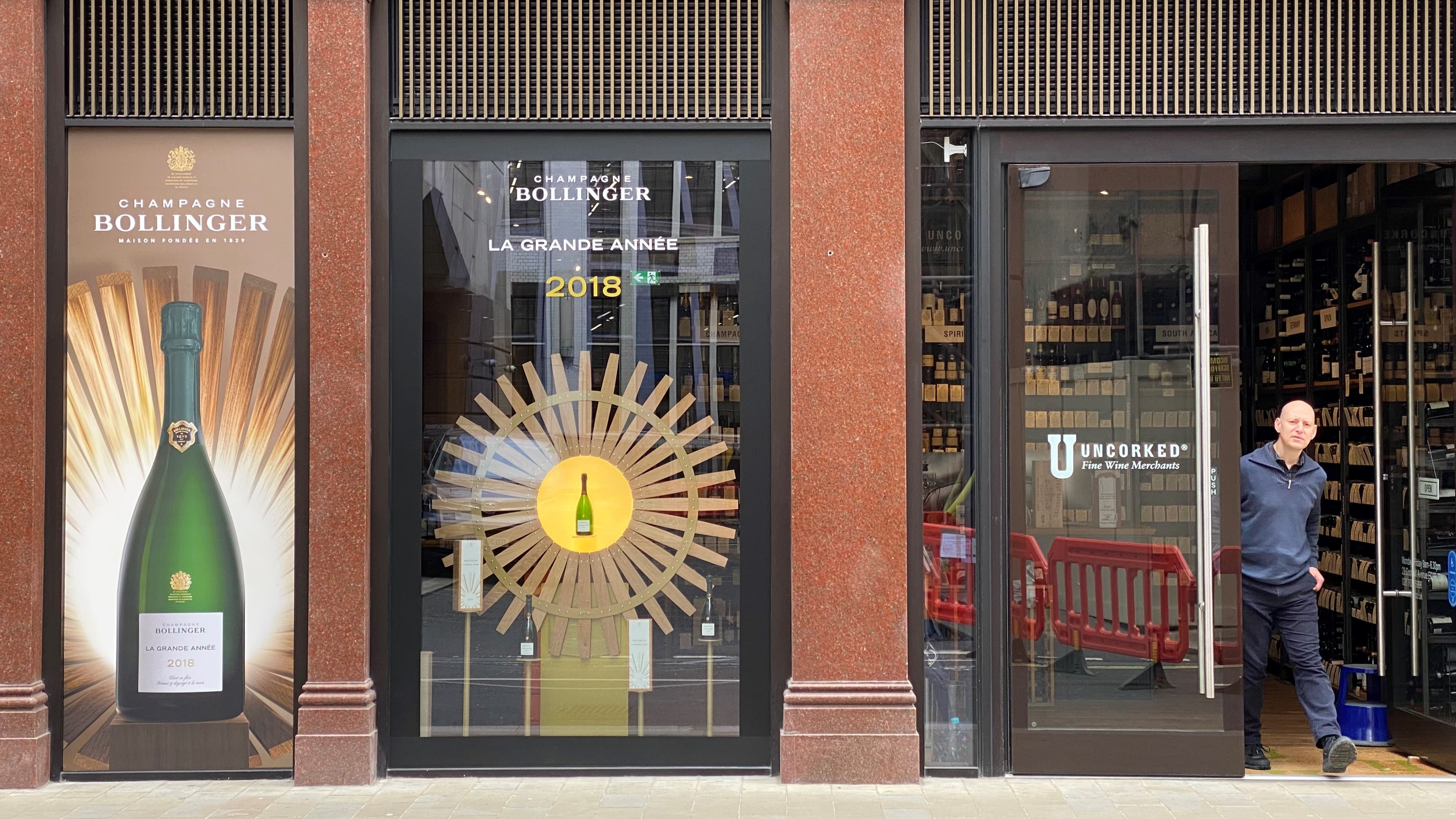 Bollinger window at Uncorked