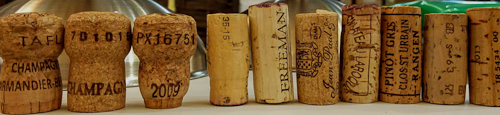 selection of natural and technical corks