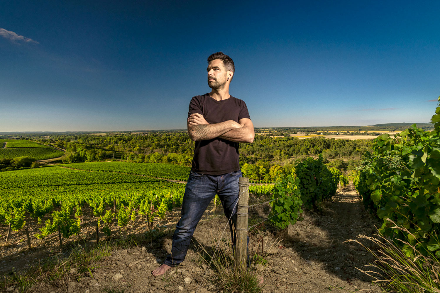 Jonathan Pabiot in the vineyards