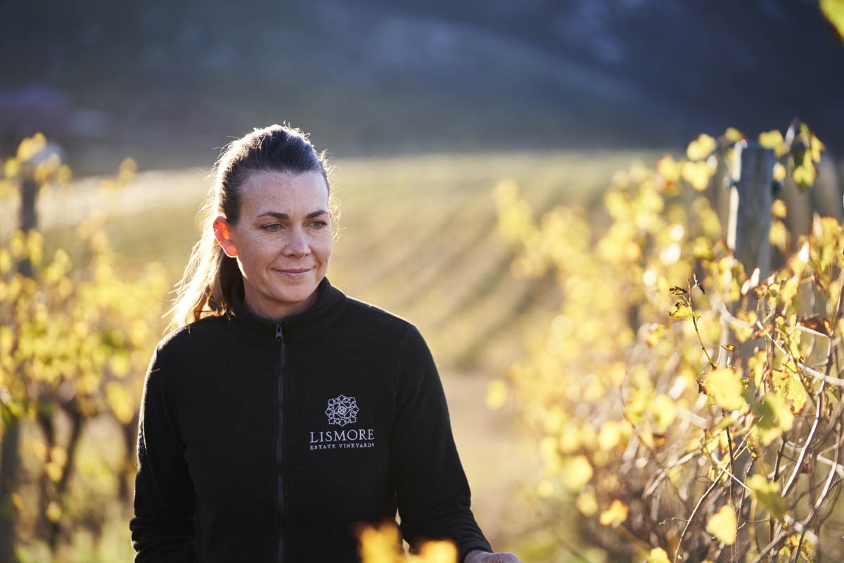 Samantha O'Keefe in the vineyards