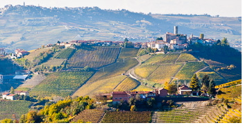 Castiglione, surrounded by the vineyards of Barolo