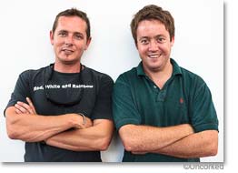 Winemaker Gottfried Mocke and his assistant, Emul Ross