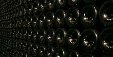 Bottles in storage in Burgundy