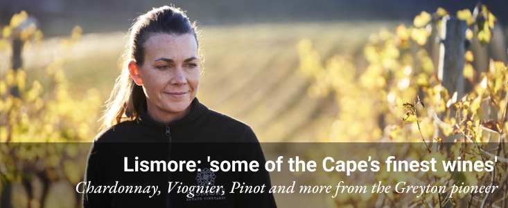 Samantha O'Keefe of Lismore in her vineyards, with the caption: 'some of the Cape's finest wines'